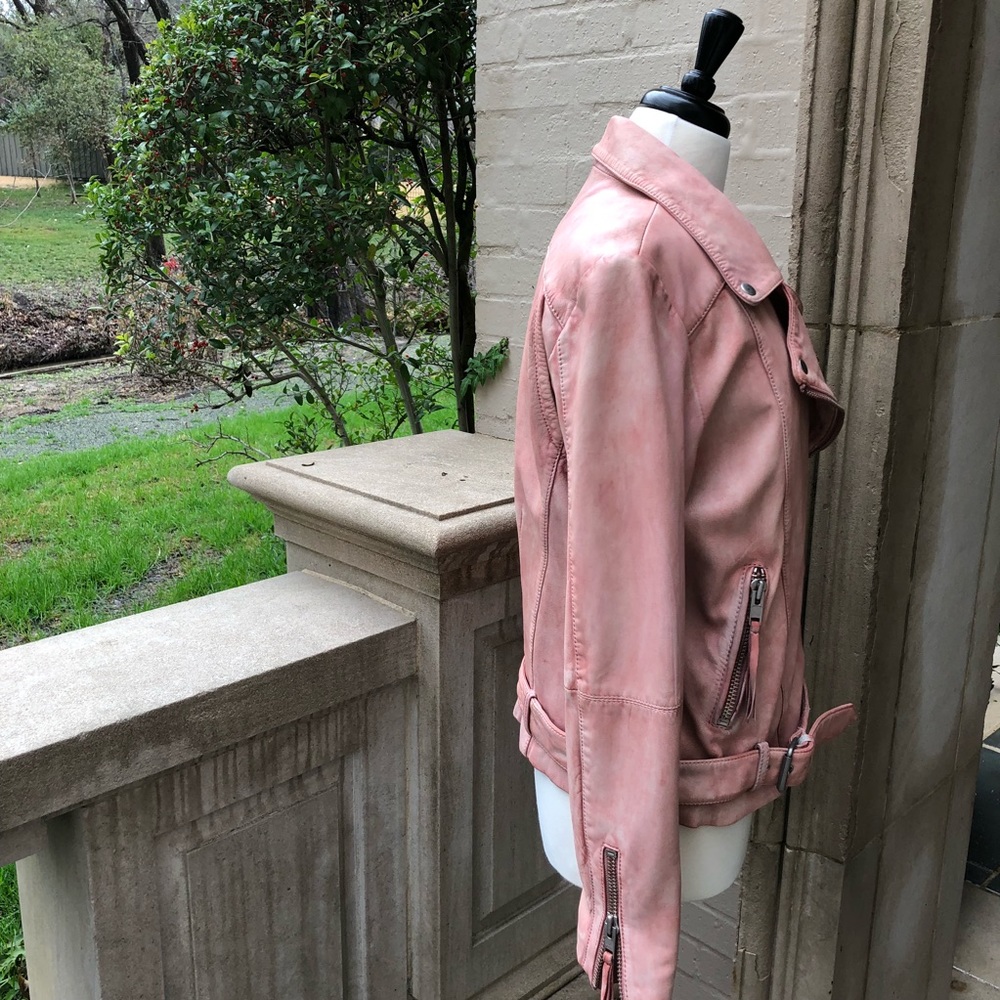 ⭐️🆕 [Free People] Pink Moto💯%Genuine LambLeather - Picture 4 of 5